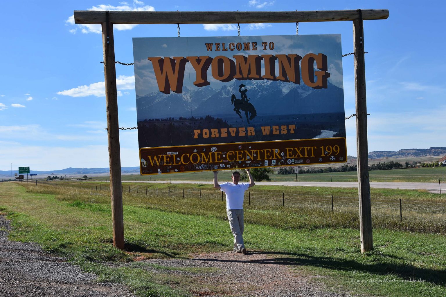 Grenzschild von Wyoming