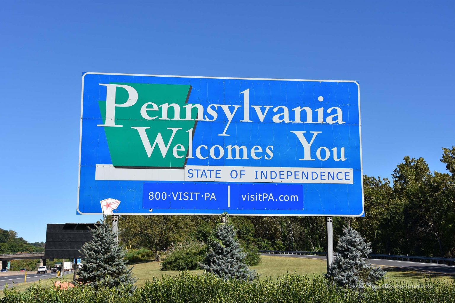 Willkommensschild von Pennsylvania