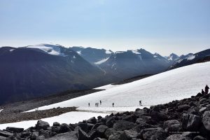 Wandern auf dem Eisfeld