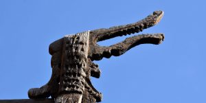 Holzdetail an der Stabkirche von Lom