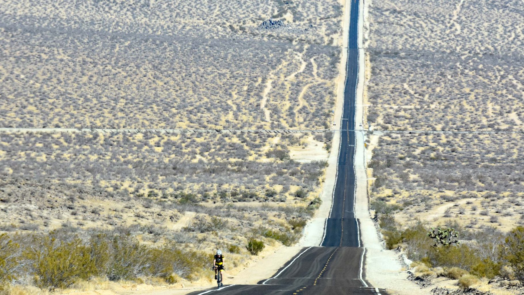 Radfahrer in der Wüste