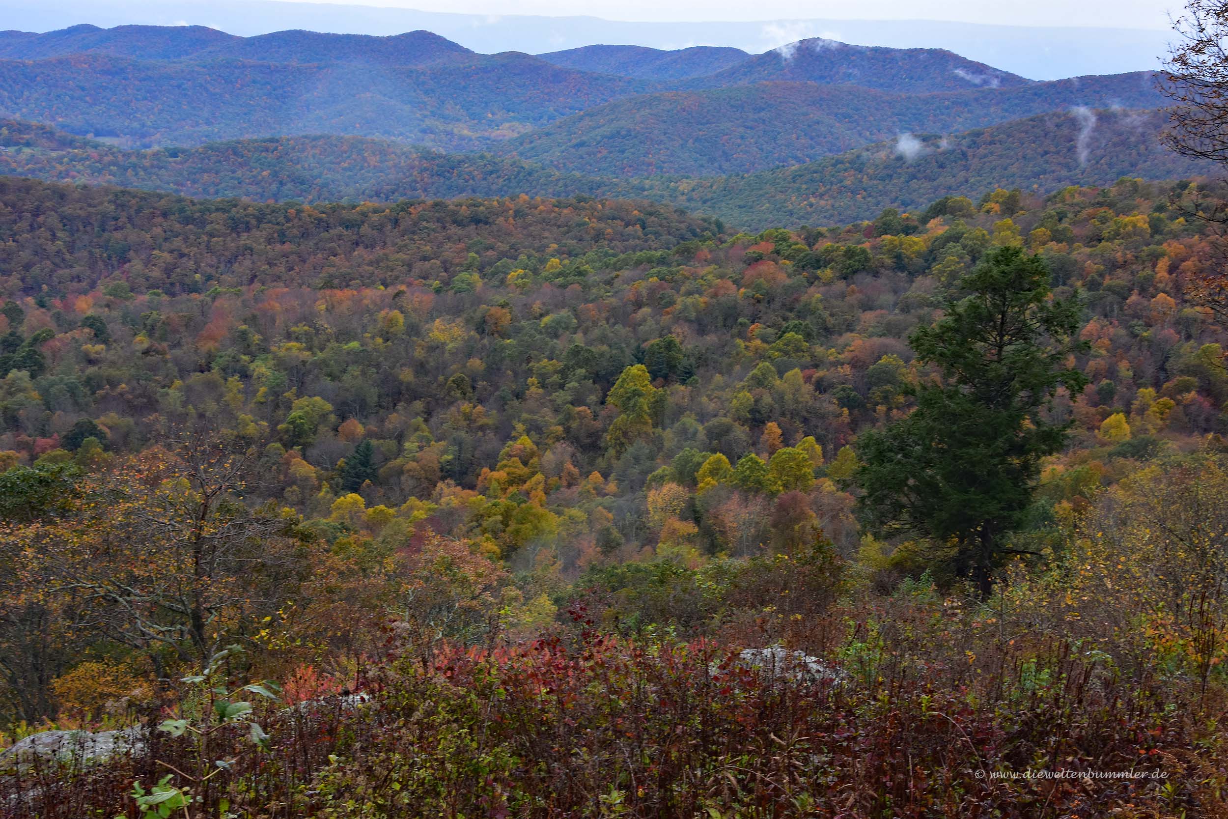 Ausblick zu den Blue Ridge Mountains