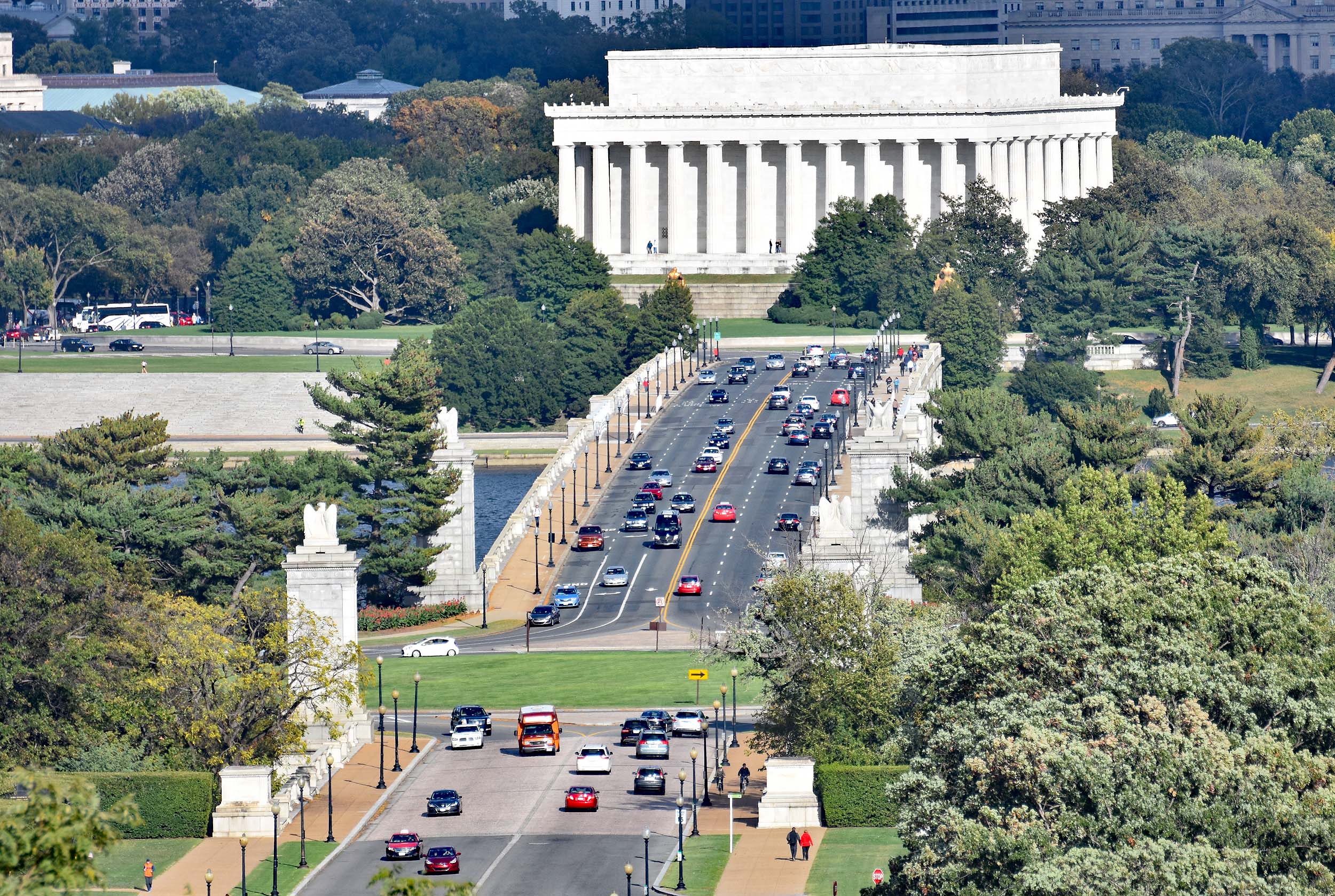 Brücke über den Potomac und das Lincoln Memorial