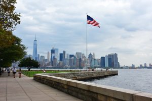 Manhattan von Ellis Island aus gesehen