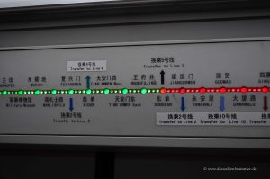 Simples System in Pekinger U-Bahnen