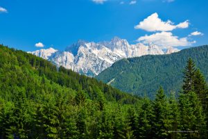 Ausblick zum Triglav-Gebirge