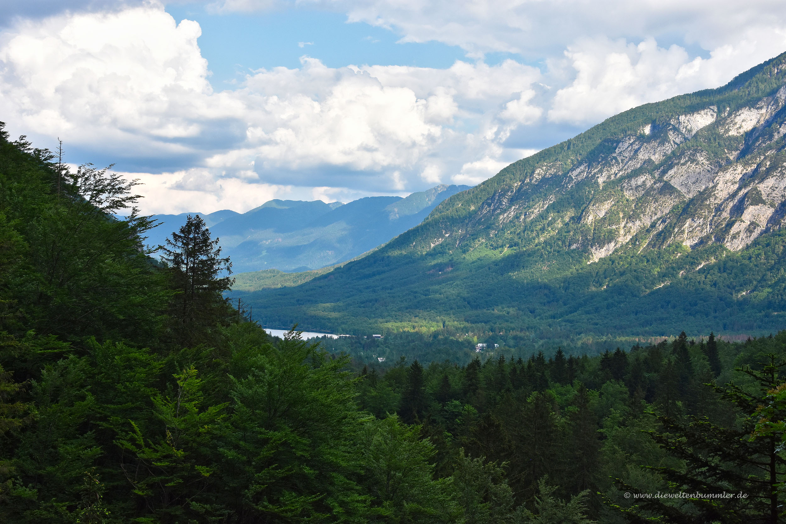 Ausblick in das Tal bei Bohinjska Bistrica