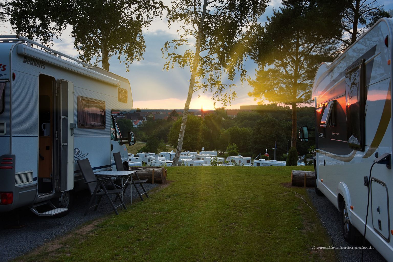 Abendstimmung am Wohnmobilstellplatz