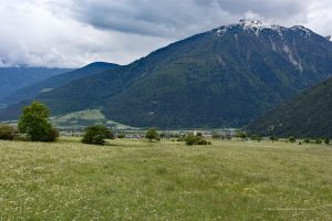 Ausblick vom Reschenpass ins Vinschgau