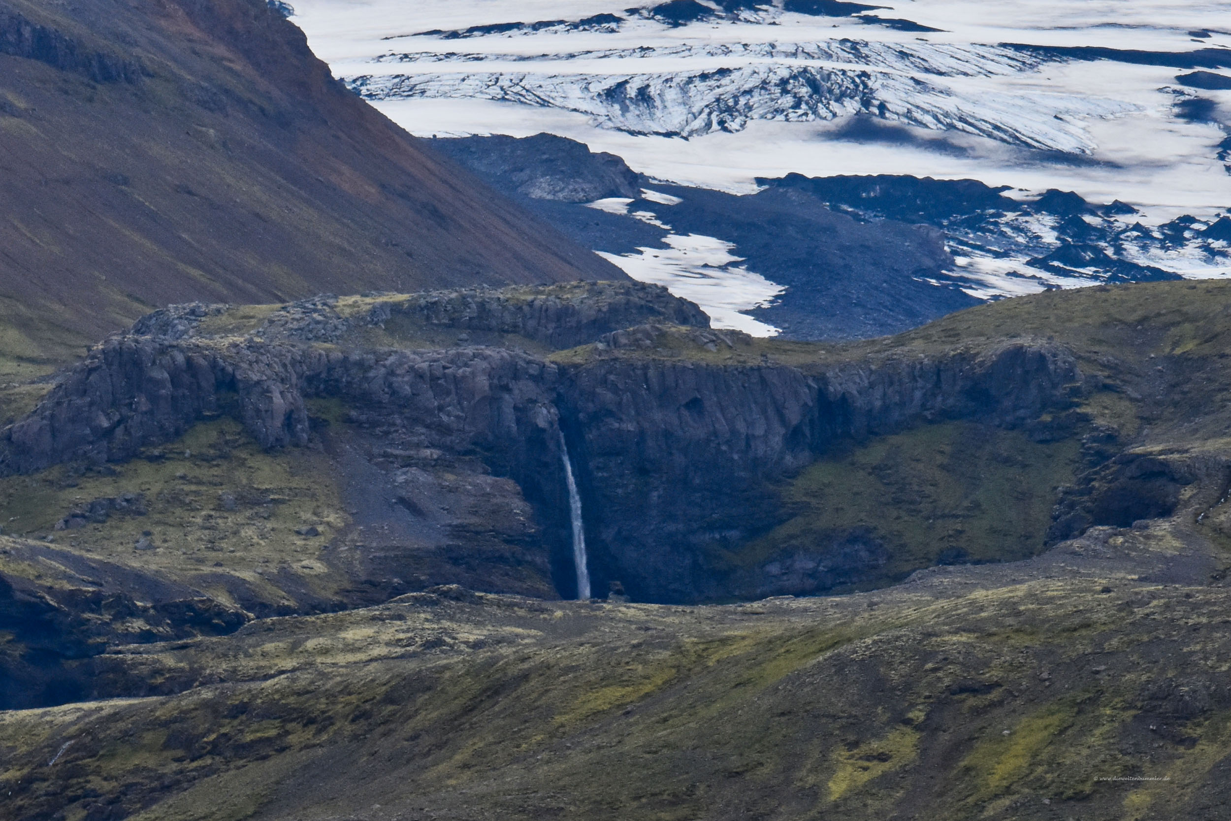 Wasserfall am Südrand des Vulkans