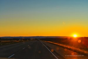 Sonnenuntergang auf dem Weg zum Hotel