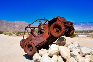 Jeep-Skulptur in Borrego Springs