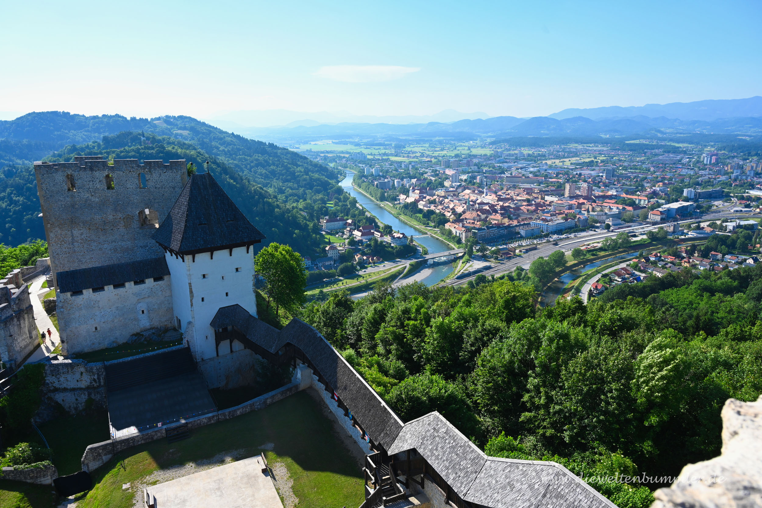 Blick von der Burg auf Celje
