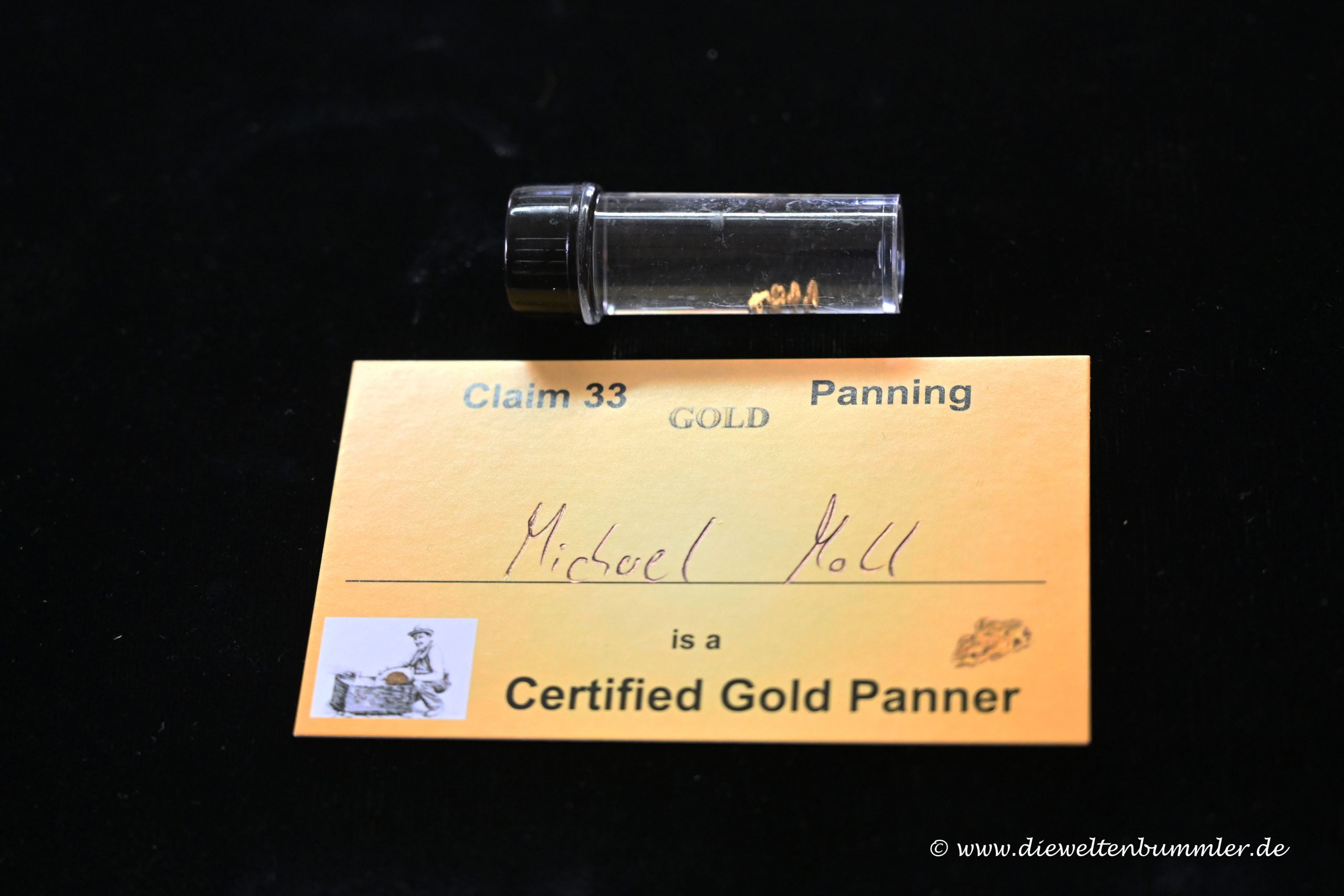 Zertifikat im Gold waschen