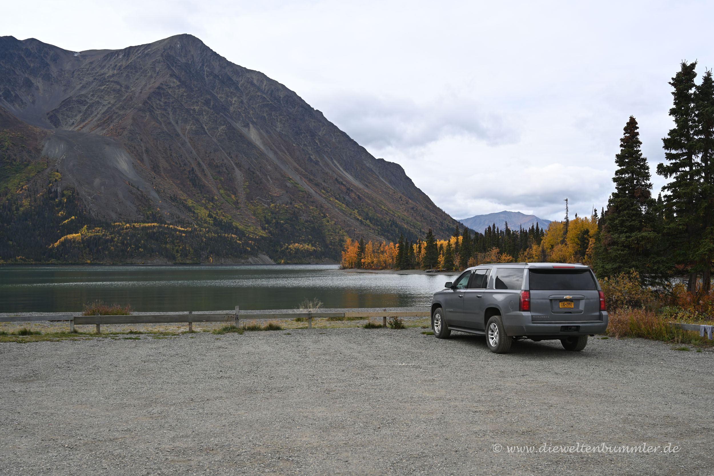 Unser Wagen am Kathleen Lake
