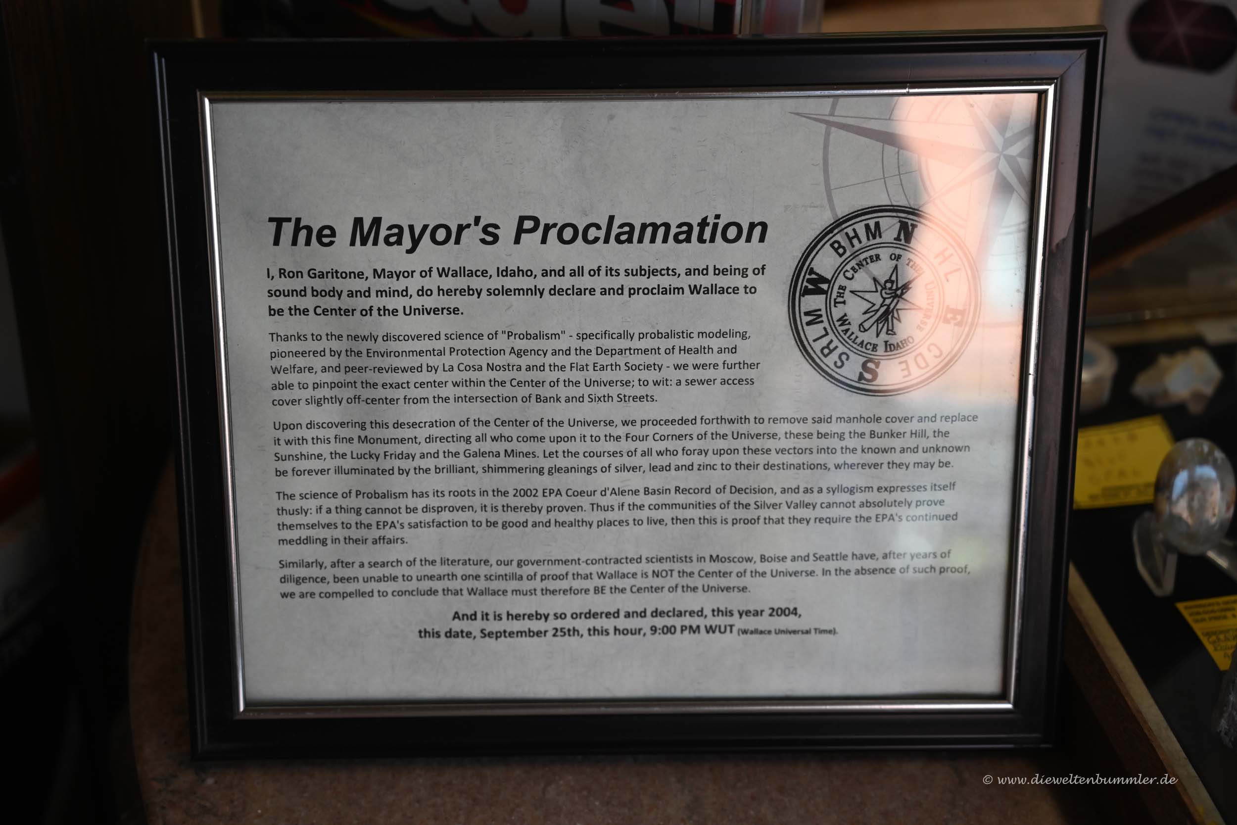 Proklamation des Bürgermeisters von Wallace