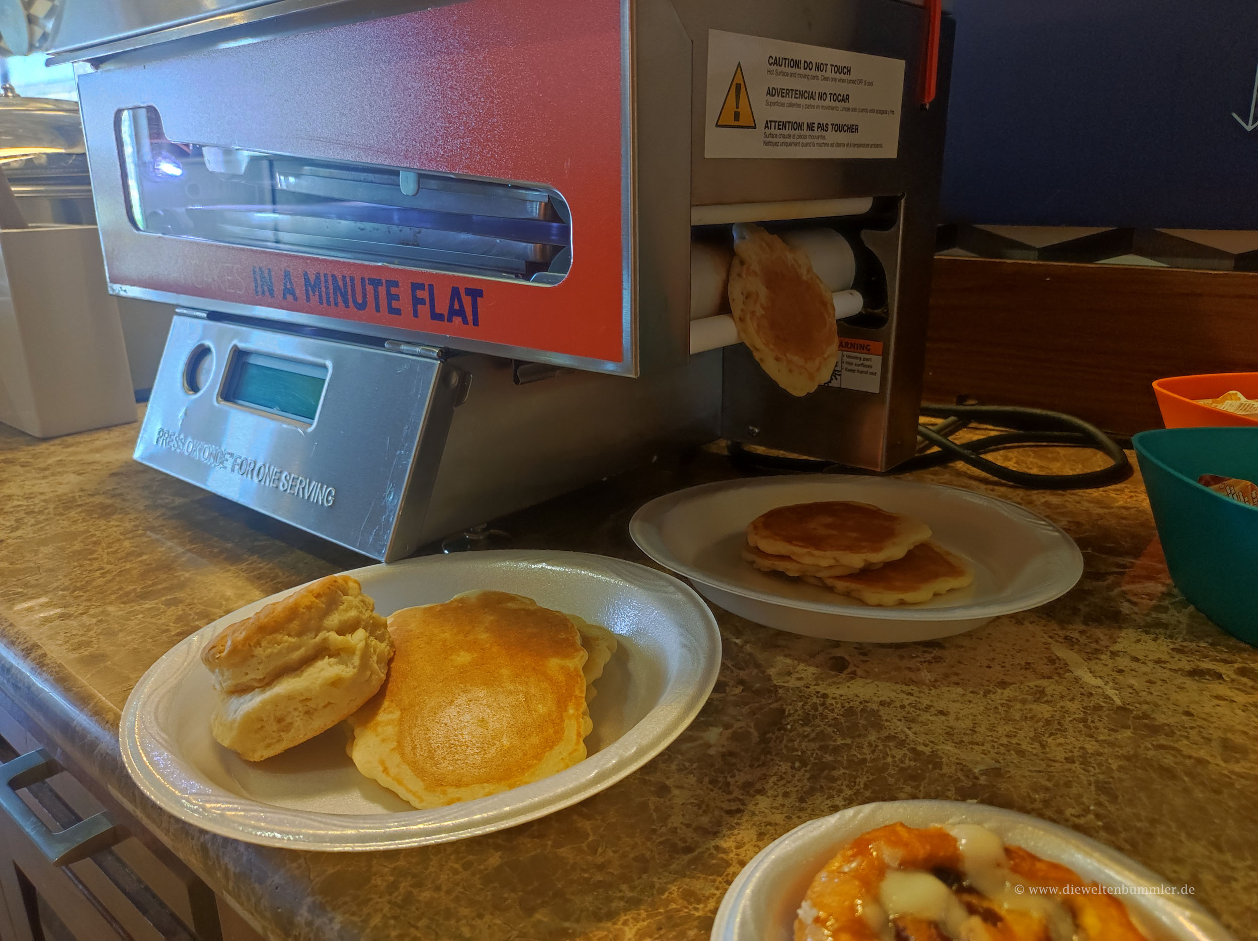 Pancake-Automat in einem amerikanischen Hotel