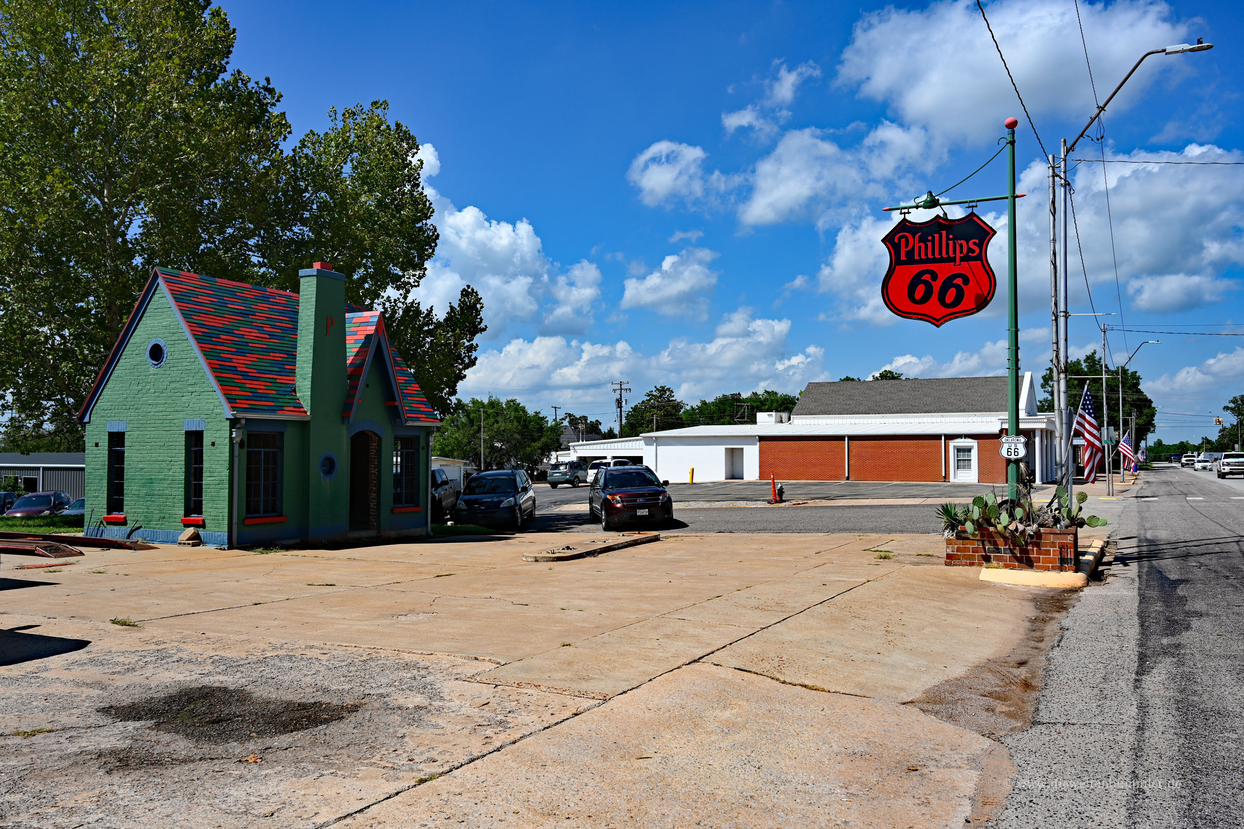 Restaurierte Tankstelle an der Route 66