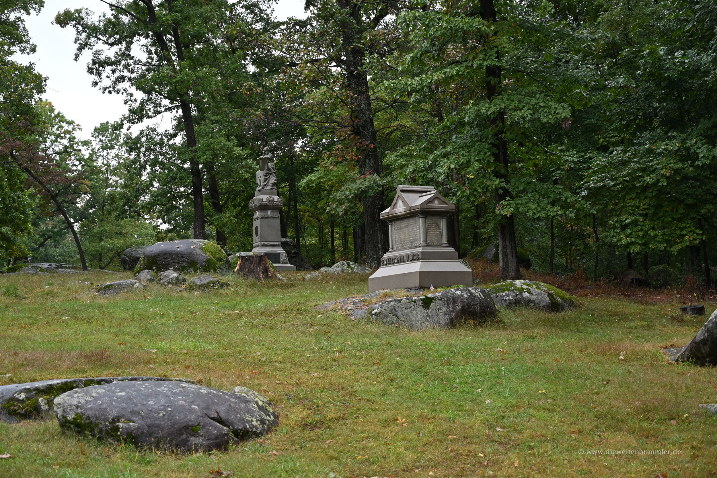 Zahlreiche Monumente in Gettysburg