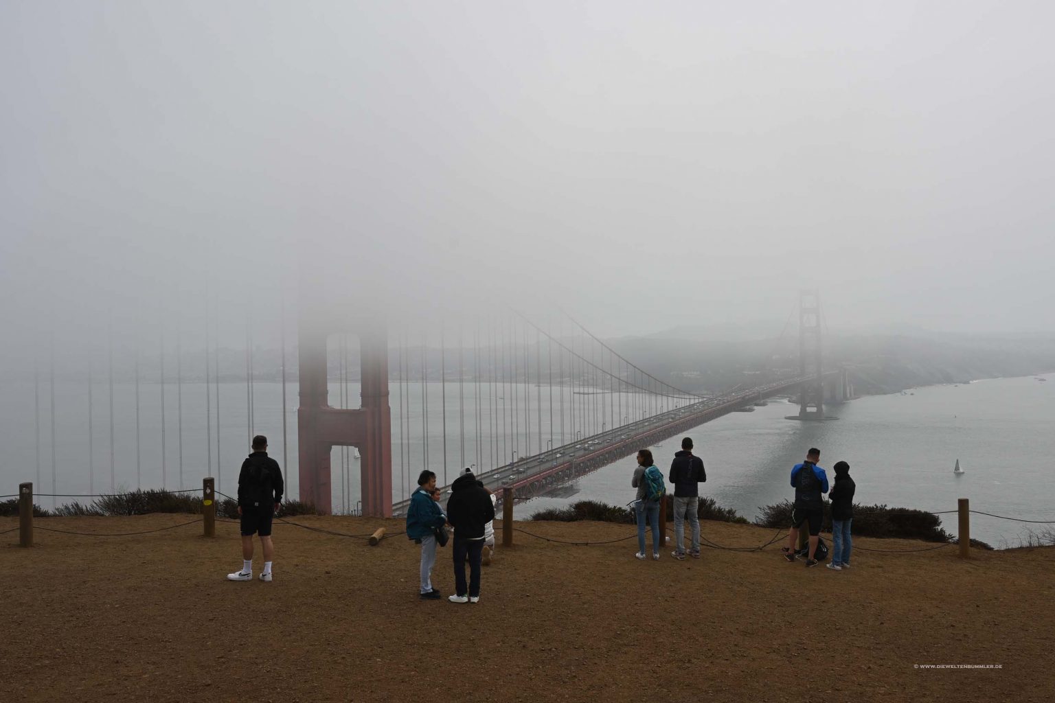 Touristen an der Golden Gate Bridge