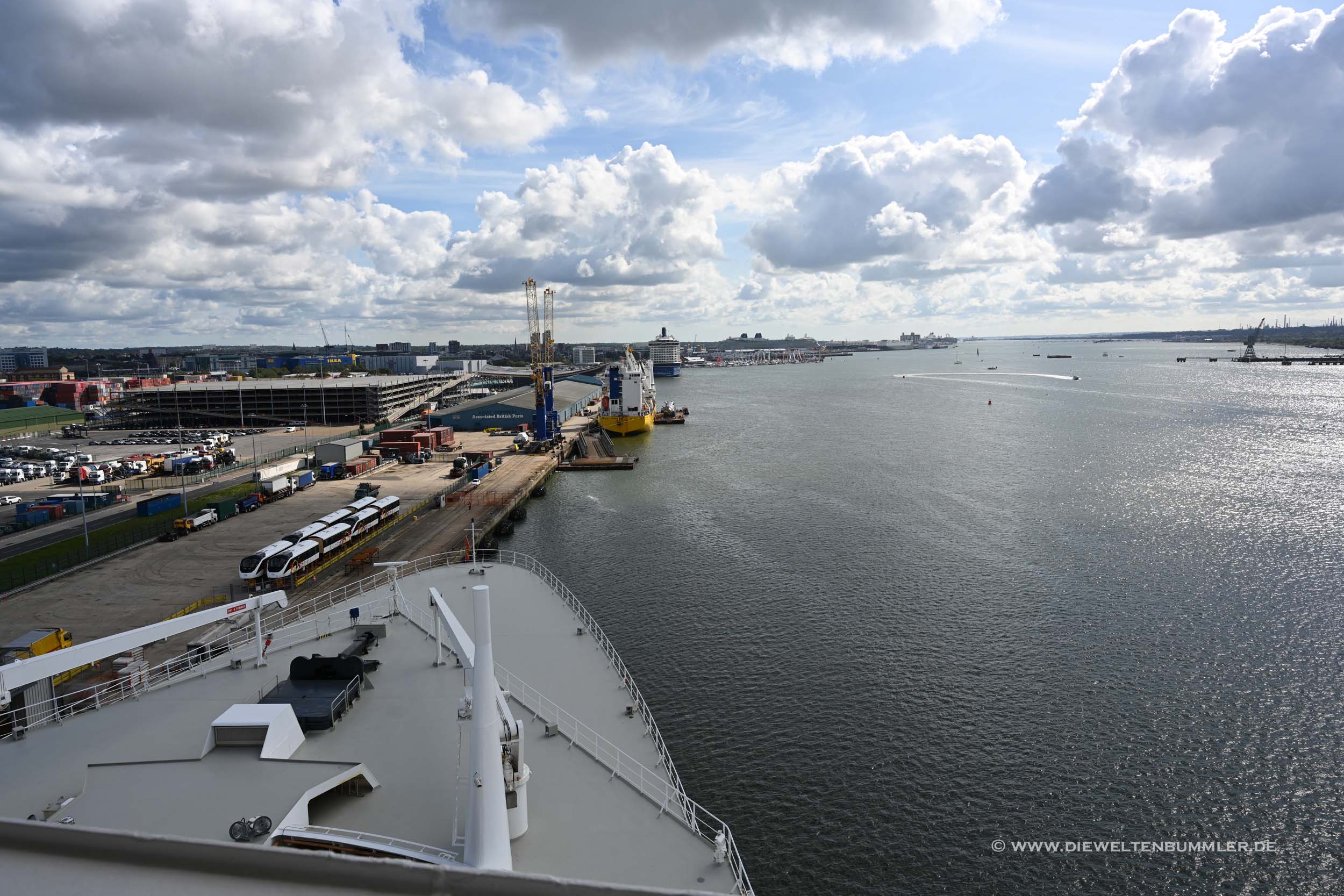 Blick über den Hafen von Southampton