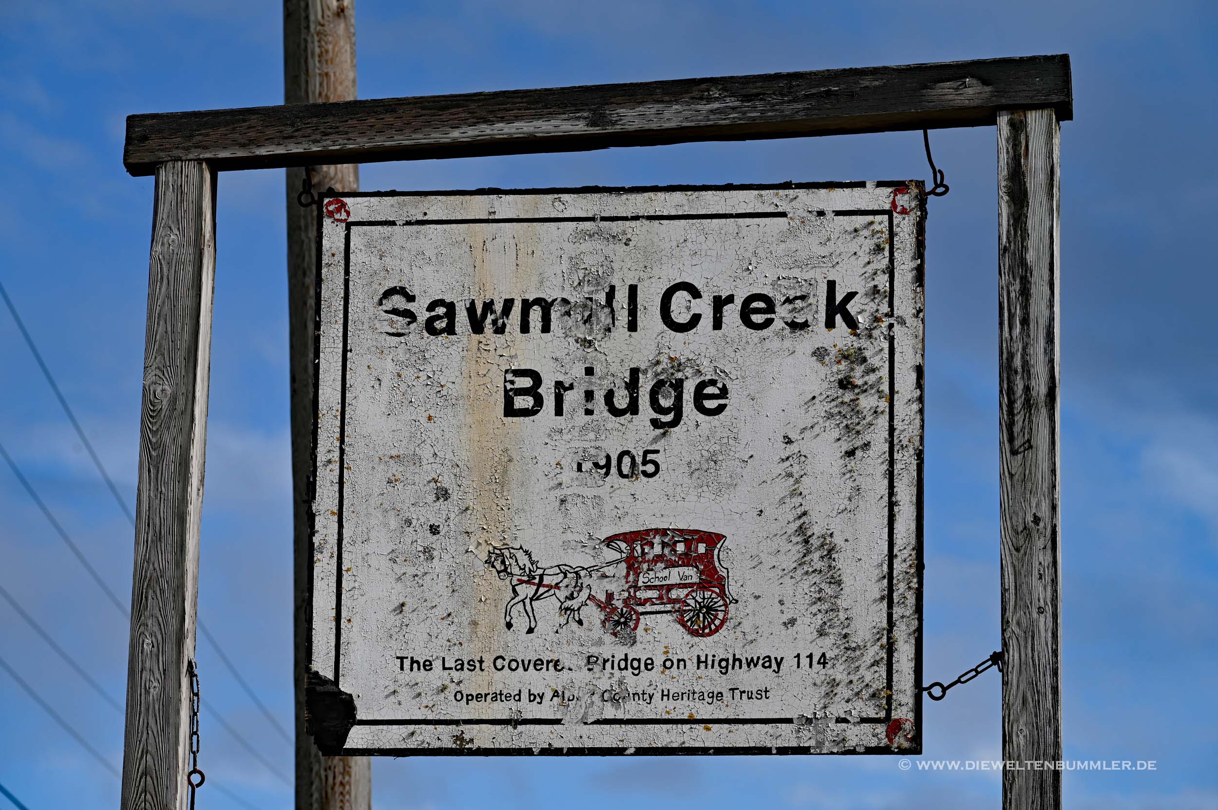 Letzte verbliebene Holzbrücke am Highway 114