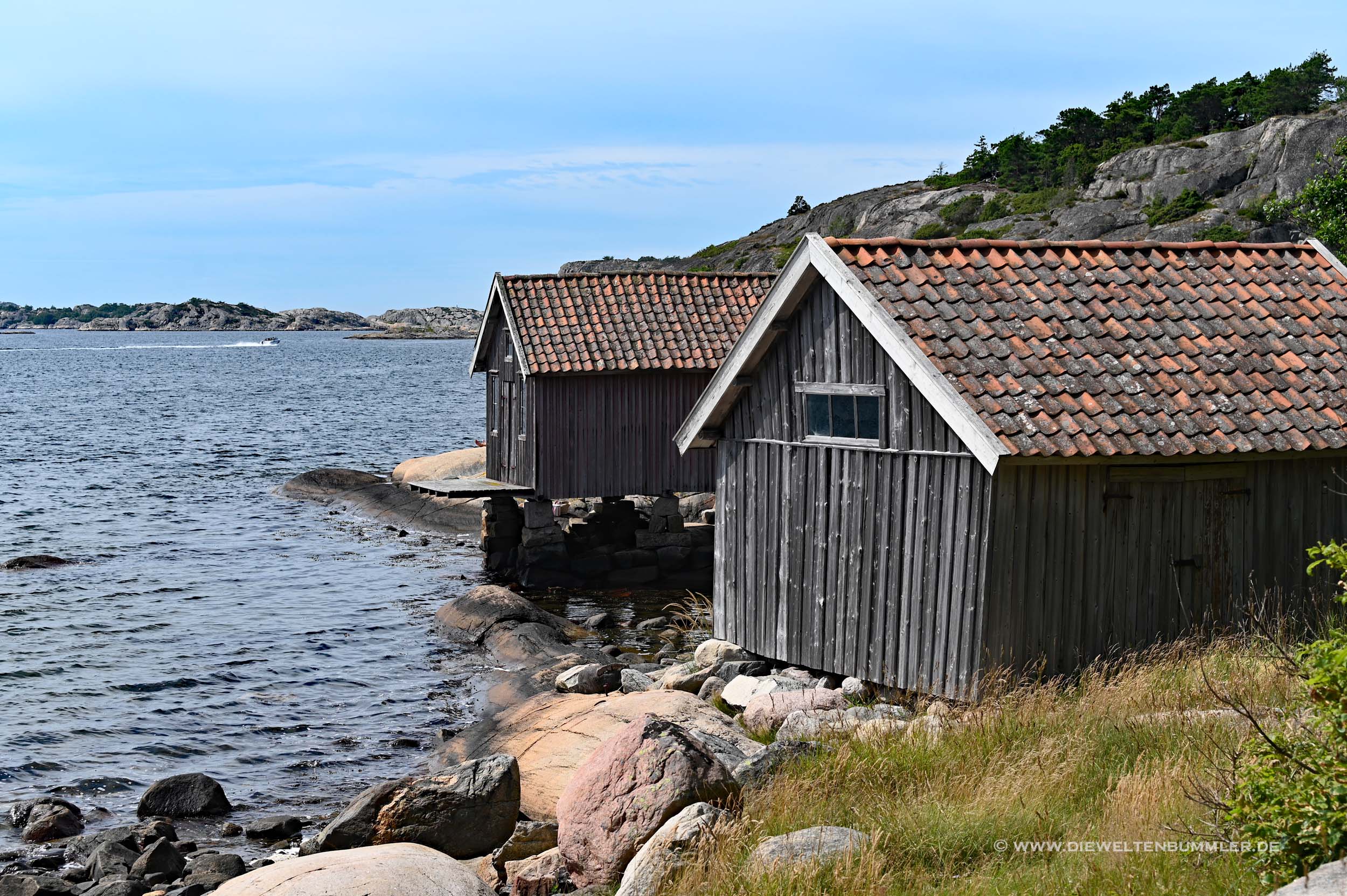 Holzhäuser am westlichsten Punkt Schwedens