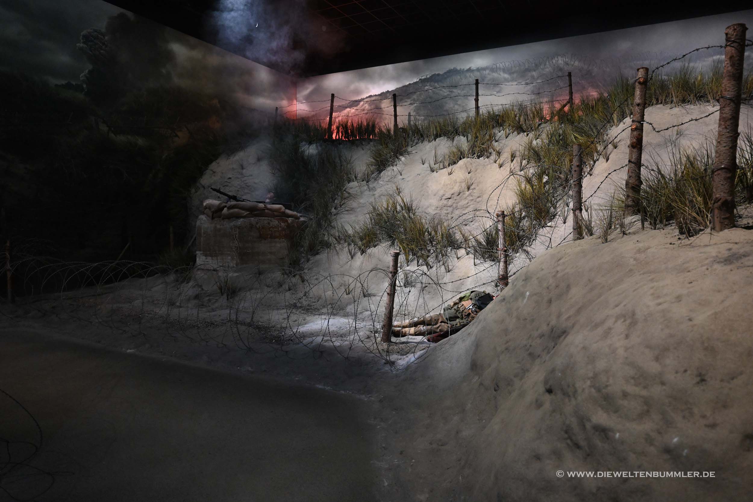 Nachgestellte Strände der Normandie