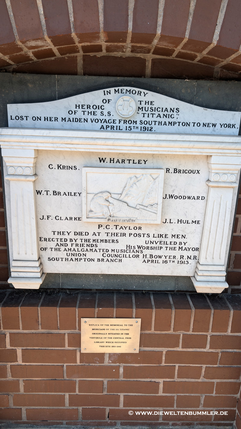Denkmal für die Musiker an Bord der Titanic Denkmal für die Musiker an Bord der Titanic