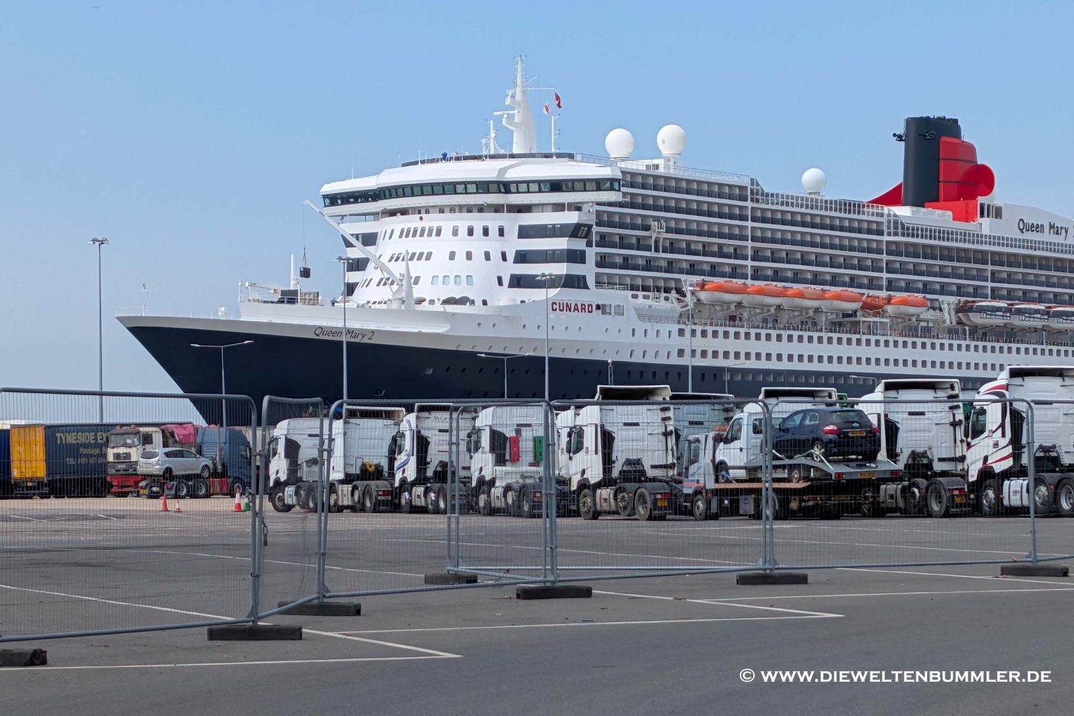 Queen Mary 2 im Hafen von Southampton