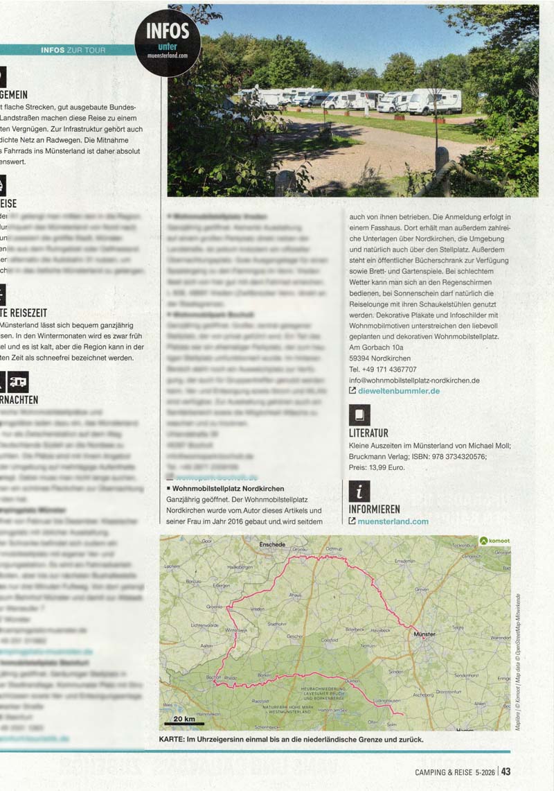 Unterwegs am Wohnmobilstellplatz Nordkirchen Unterwegs am Wohnmobilstellplatz Nordkirchen